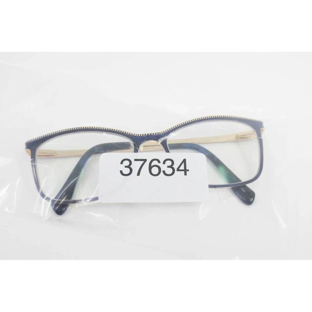 Chelsea Morgan CM 20228 Navy Gold Cat Eye Eyeglasses Frames 53-16-140 Womens
